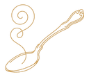 Cuillère, tourbillon doré